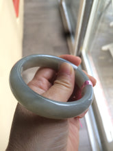 Load image into Gallery viewer, 54.9mm Certified 100% Natural gray/white nephrite Hetian Jade bangle U11-1590 卖了
