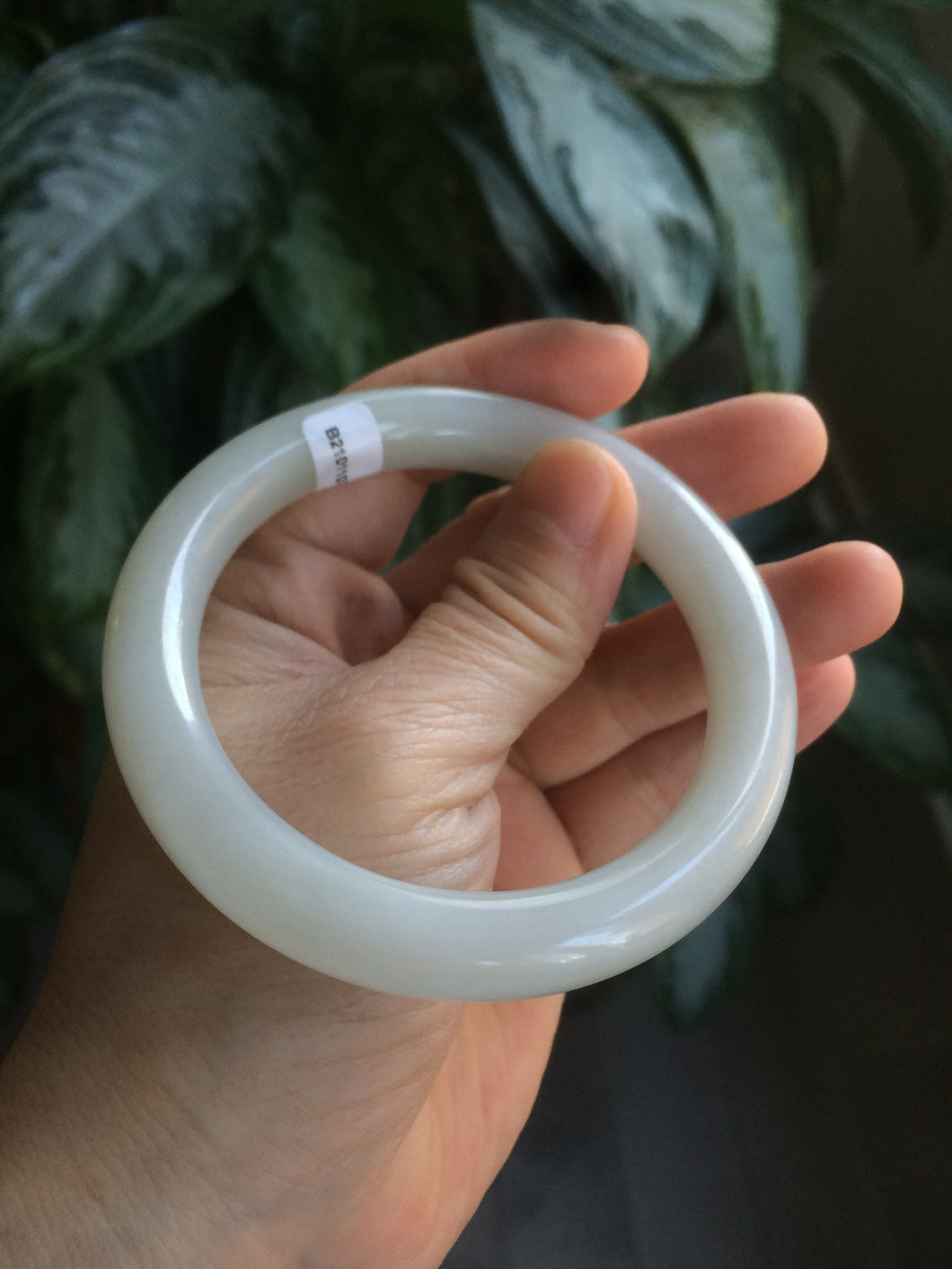 58mm Certified Type A 100% Natural beige/white Hetian (nephrite) round cut Jade bangle AD40-7728卖了