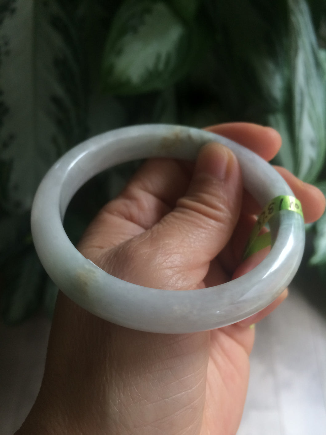 57.8mm certified type A 100% Natural light green/purple Jadeite Jade bangle Q20-5749