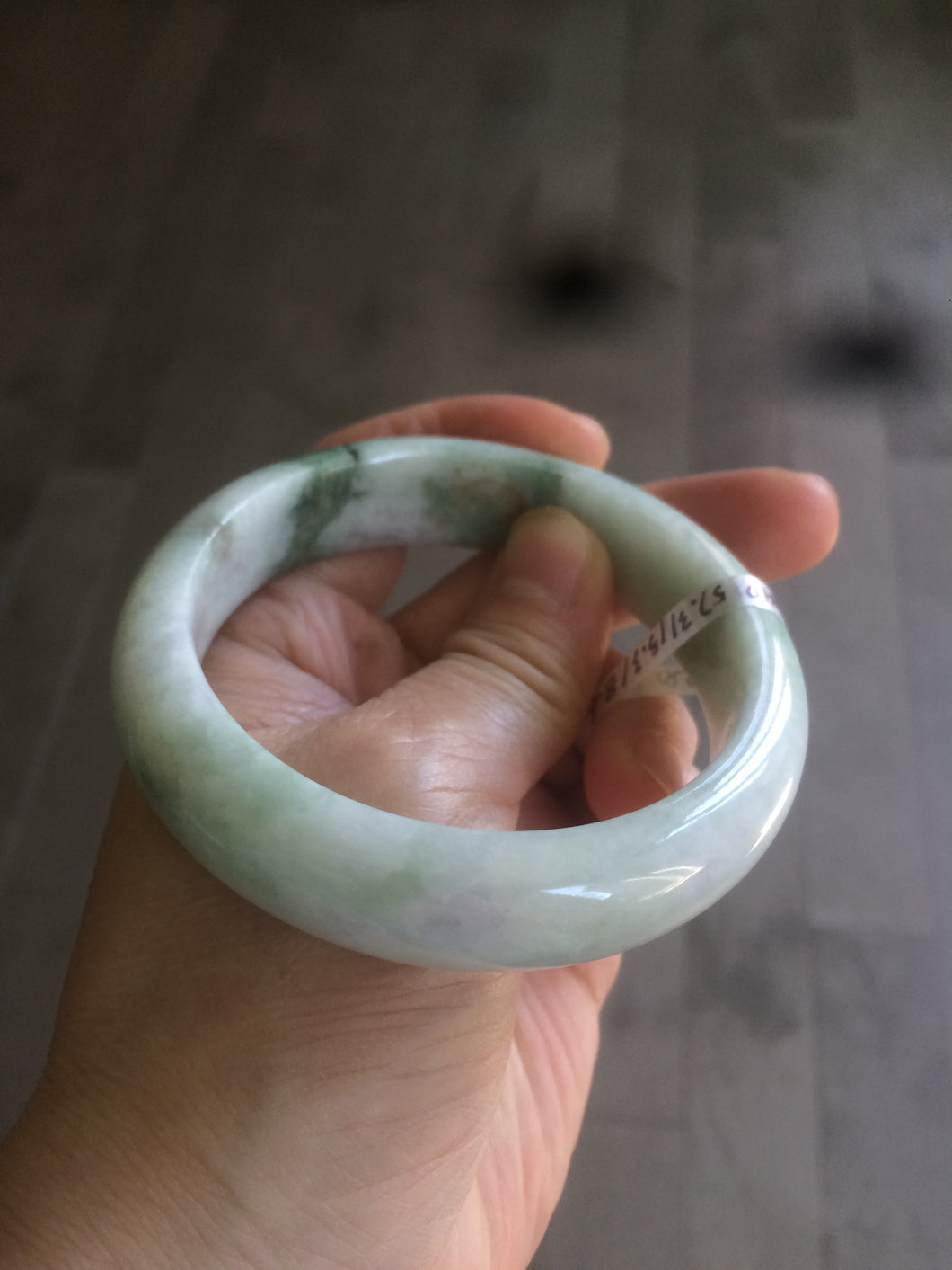 Sale! 57.4 mm Certified Type A 100% Natural green/purple/yellow(福禄寿) Jadeite Jade bangle Q92-2410