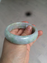 Load image into Gallery viewer, 56.5mm certificated Type A 100% Natural sunny green/purple/yellow spring garden Jadeite Jade bangle E62-1029
