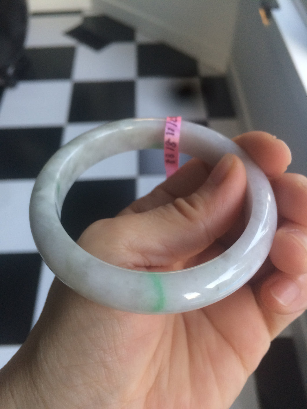 57mm 100% natural Type A sunny green/red/purple jadeite jade bangle B76