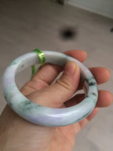 Load image into Gallery viewer, 55.2mm Certified Type A 100% Natural light green/purple/brown authentic Jadeite Jade bangle F86-6199
