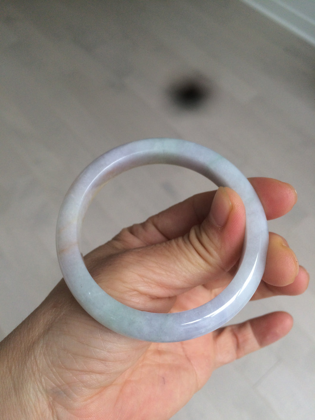 53.5mm 100% natural certified yellow/green/purple (福禄寿)jadeite jade bangle K91-1015