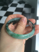 Load image into Gallery viewer, 50.2mm Certified Type A 100% Natural sunny green/dark green Jadeite Jade bangle D45-0105
