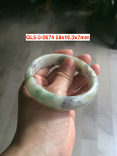 Load image into Gallery viewer, Sale! Certified type A 100% 54-61mm Natural green/white/purple/black spring garden Jadeite bangle group GL5
