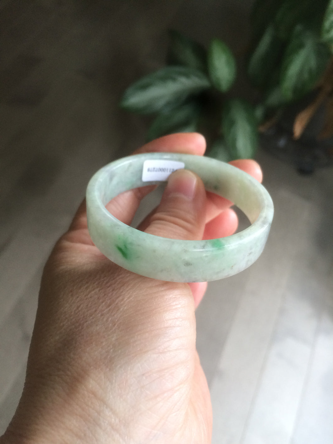 50.5mm Certified type A 100% Natural sunny green/purple Jadeite Jade bangle L102-7278