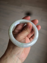 Load image into Gallery viewer, 56.5 mm Certified type A 100% Natural sunny green/light purple/white Jadeite bangle W75-6542
