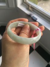 Load image into Gallery viewer, 52mm Certified Type A 100% Natural light green/white oval Jadeite Jade bangle Z42-2349
