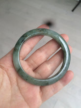 Load image into Gallery viewer, 53.3mm certified Type A 100% Natural watery dark green/black Jadeite Jade bangle C26-1722
