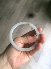 Load image into Gallery viewer, 61.5mm Certified Type A 100% Natural white/brown super thin style Jadeite bangle M53
