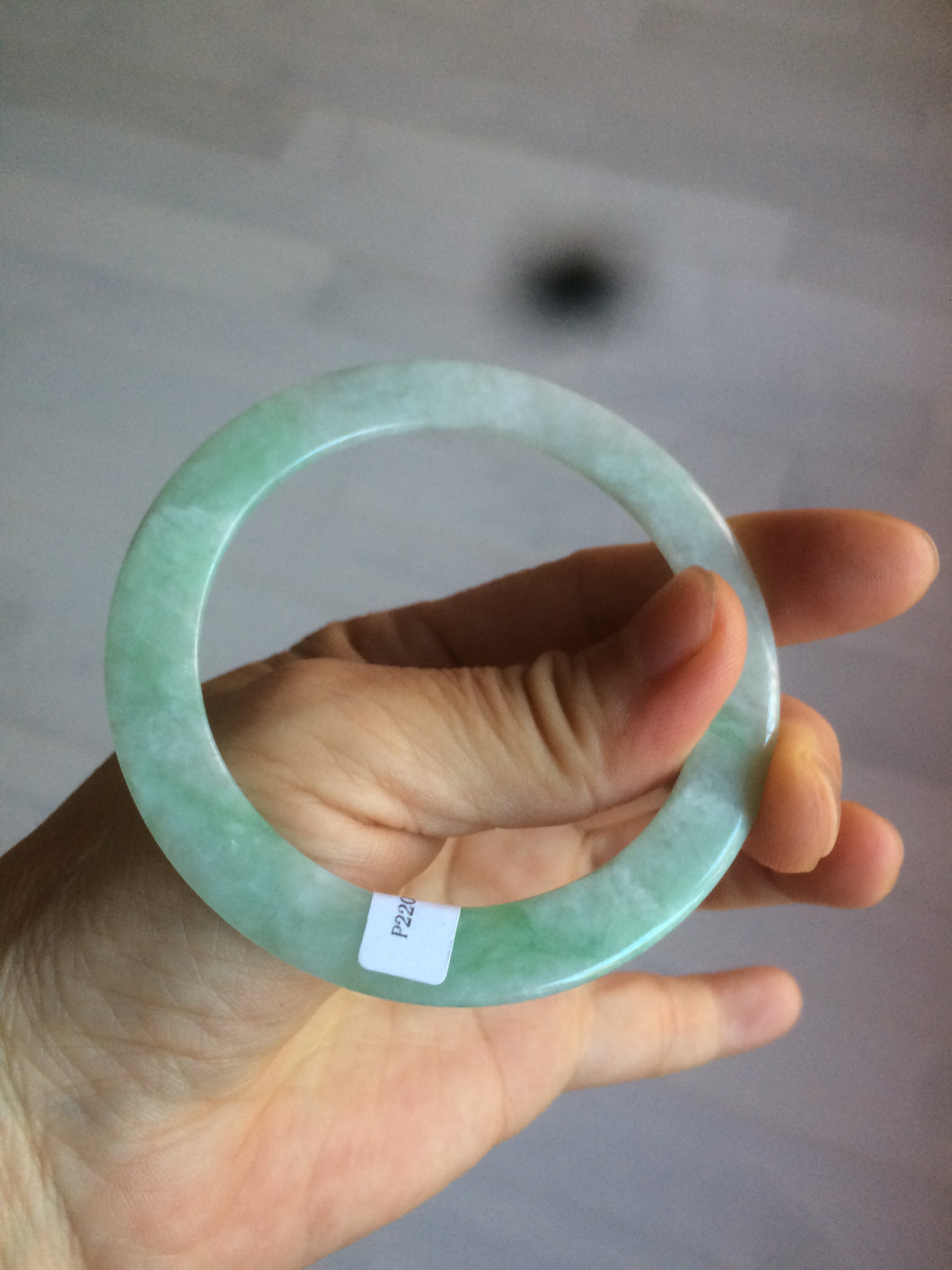 53.7mm certificated Type A 100% Natural sunny green Jadeite Jade bangle A82-4958