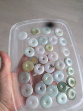 Load image into Gallery viewer, 24-25mm Type A 100% Natural light green/white/purple/red Jadeite Jade Safety Guardian Button donut Pendant group AK39 (Add-on items)
