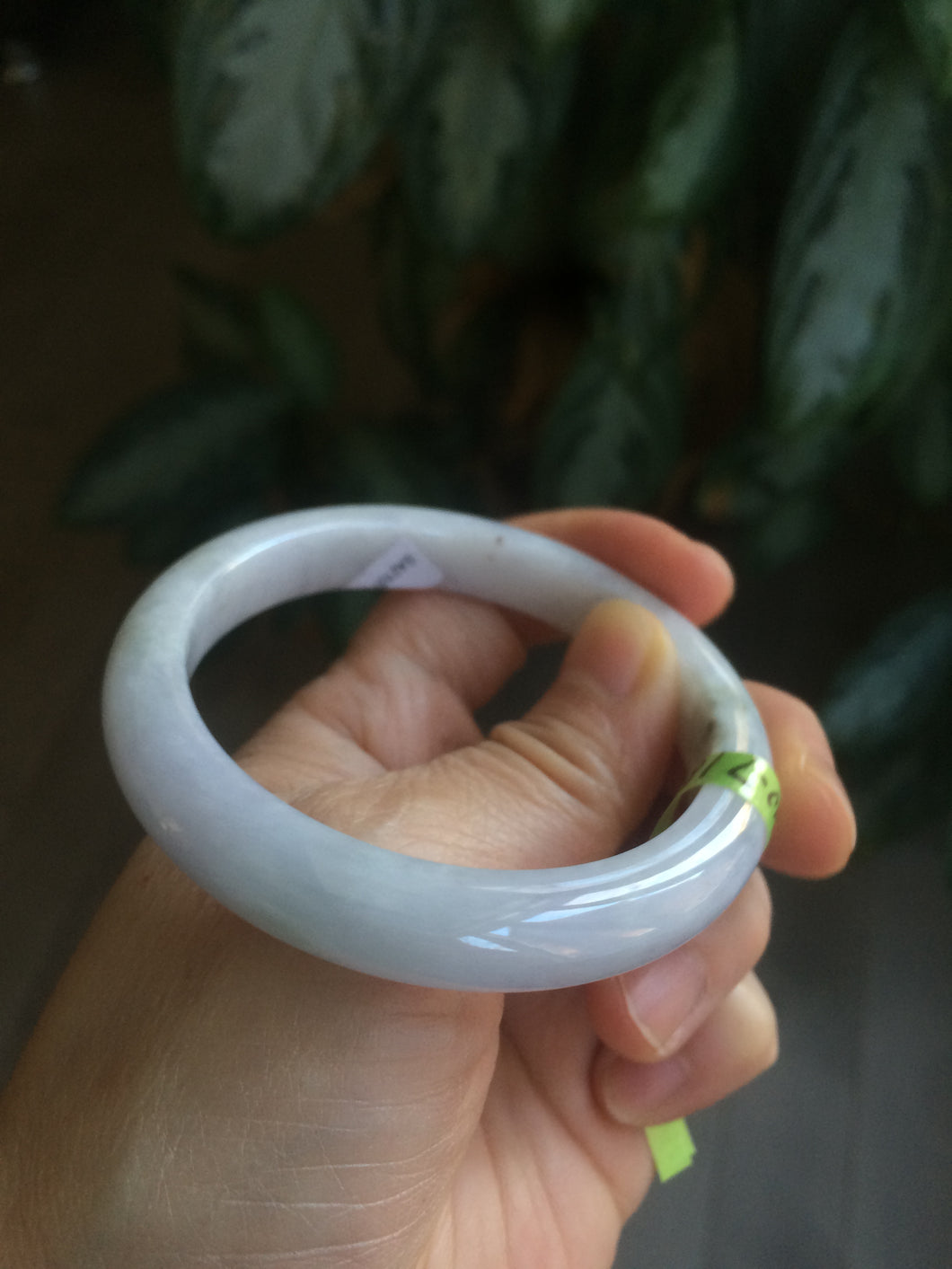 54mm certifed 100% natural certified white/light purple jadeite jade bangle AC43-5953
