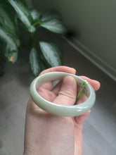 Load image into Gallery viewer, 49.5mm Type A 100% Natural icy light green oval Jadeite Jade bangle L109
