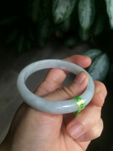 Load image into Gallery viewer, 53.4mm 100% natural Type A green/white jadeite jade bangle G73
