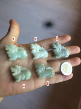 Load image into Gallery viewer, 100% natural type A jadeite jade green/white 3D Qilin(麒麟) worry stone/desk decor B79
