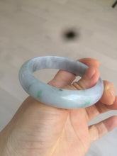 Load image into Gallery viewer, 57.4mm certified Type A 100% Natural light green/purple/gray Jadeite Jade bangle AM39-0734
