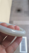Load and play video in Gallery viewer, 60mm certified Type A 100% Natural beige/white Hetian (nephrite) Jade bangle W52 卖了
