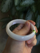 Load image into Gallery viewer, 55.7mm certified Type A 100% Natural white/yellow Jadeite Jade bangle E57-7572
