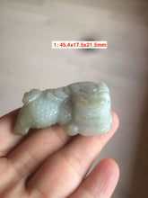 Load image into Gallery viewer, 100% natural type A jadeite jade light green 3D PiXiu(貔貅) pendant/desk decor/worry stone AR44
