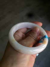 Load image into Gallery viewer, 53.4mm 100% natural certified yellow/white/light purple jadeite jade bangle AS38-5122
