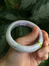 Load image into Gallery viewer, 57.4mm certified Type A 100% Natural green/purple Jadeite Jade bangle AE6-6198
