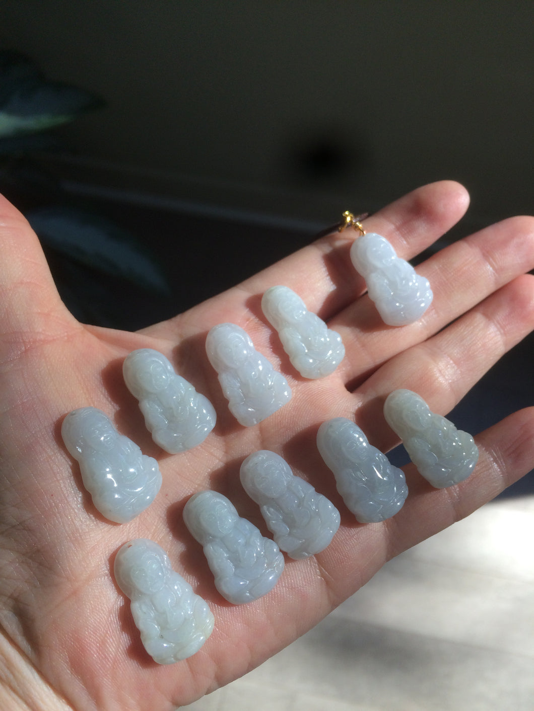 100% natural white grade A jadeite jade Guanyin pendants Z(Add on item, not sale individually.)