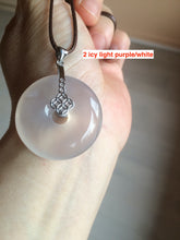 Load image into Gallery viewer, 29/31mm 100% natural icy clear light yellow/white/purple agate safety guardian donut pendant CB23 Add on item
