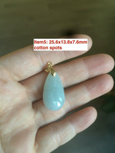 Load image into Gallery viewer, 100% natural icy watery green/purple type A jadeite jade water drop pendant necklace group AD23
