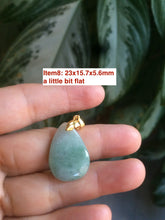 Load image into Gallery viewer, 100% natural icy watery green/purple type A jadeite jade water drop pendant necklace group AD23
