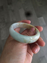 Load image into Gallery viewer, 51mm Certified Type A 100% Natural green/yellow/red Jadeite Jade oval bangle B85-2494
