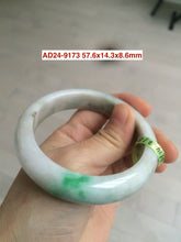 Load image into Gallery viewer, 53-62mm certified Type A 100% Natural sunny green/white/purple/pale pink/black Jadeite Jade bangle (with defects) group AD24
