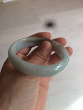 Load image into Gallery viewer, 51.3mm Type A 100% Natural green light Jadeite Jade oval bangle AM16
