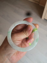 Load image into Gallery viewer, 54mm certified Type A 100% Natural sunny green/white thin Jadeite bangle AH50-1452
