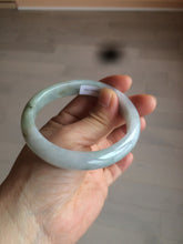 Load image into Gallery viewer, 57mm Certificated Type A 100% Natural green/white oval  jadeite jade bangle D89-7164
