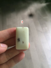 Load image into Gallery viewer, 100% natural light yellow/brown soap shape square nephrite Hetian jade safe and sound pendant HT37
