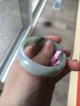 Load image into Gallery viewer, 51.5mm 100% natural Type A green/purple oval jadeite jade bangle B36
