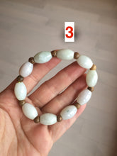 Load image into Gallery viewer, 13x10mm 100% natural type A green jadeite jade olive shape(LU LU TONG) beads bracelet C33
