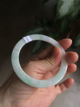 Load image into Gallery viewer, 55mm Certified Type A 100% Natural sunny green/white thin style Jadeite bangle AB47-1450

