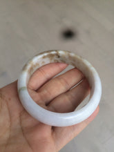 Load image into Gallery viewer, 55mm type A 100% Natural light purple white Jadeite Jade bangle AM1
