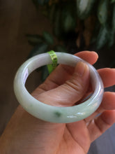 Load image into Gallery viewer, 54.6mm certified type A 100% Natural green/white Jadeite Jade bangle U61-4938
