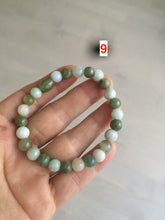 Load image into Gallery viewer, 100% natural green/white type A jadeite jade bead bracelet AQ48
