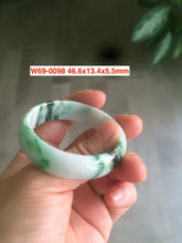 Load image into Gallery viewer, 46-48mm certified Type A 100% Natural sunny green/white kids Jadeite Jade bangle Group W69-0096
