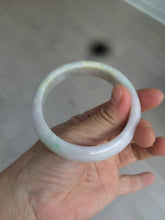 Load image into Gallery viewer, 56.2 mm certificated Type A 100% Natural light green/yellow/purple Jadeite Jade bangle AM7-7533
