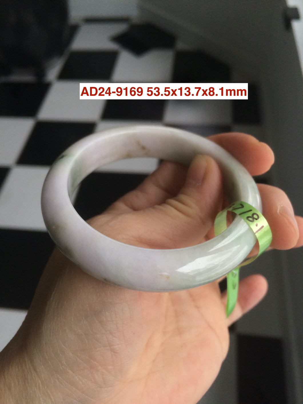 53-62mm certified Type A 100% Natural sunny green/white/purple/pale pink/black Jadeite Jade bangle (with defects) group AD24