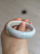 Load image into Gallery viewer, 53mm Certified type A 100% Natural light green purple oval jadeite jade bangle AD70-2162
