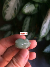 Load image into Gallery viewer, Type A 100% Natural light green/white Jadeite Jade 3D little piggy pendant Add on item! Not sale individually. AB piggy
