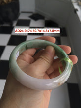 Load image into Gallery viewer, 53-62mm certified Type A 100% Natural sunny green/white/purple/pale pink/black Jadeite Jade bangle (with defects) group AD24

