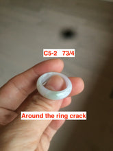 Load image into Gallery viewer, Size 3-10 1/4 100% natural type A gree/white/purple/yellow jadeite jade band ring C5 (Add on item! not sale individually)
